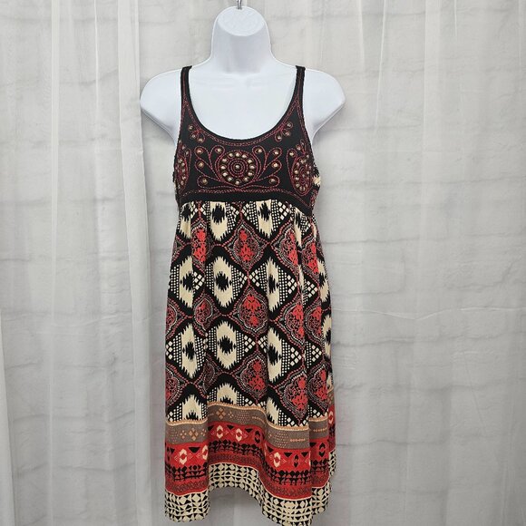 Angie Dress Mini Boho Hippie Festival Black Red S - Picture 9 of 9